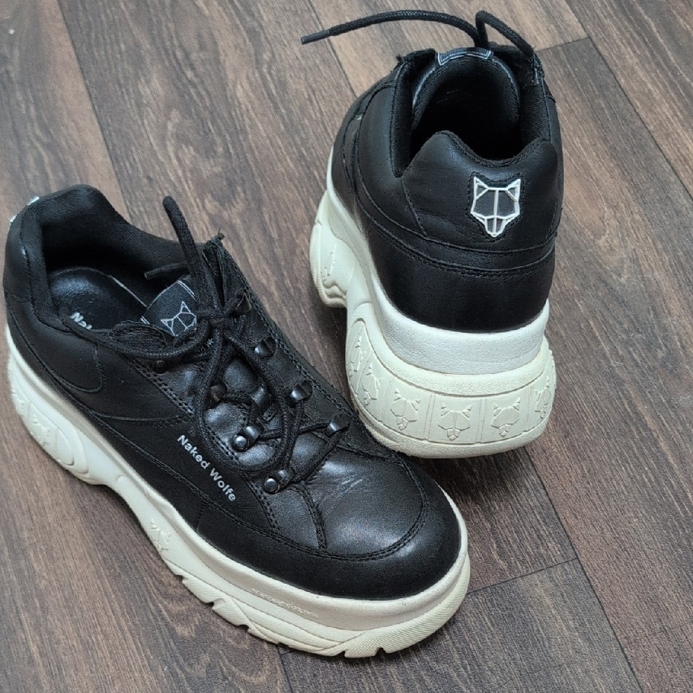 Naked Wolfe Black and White Sneakers